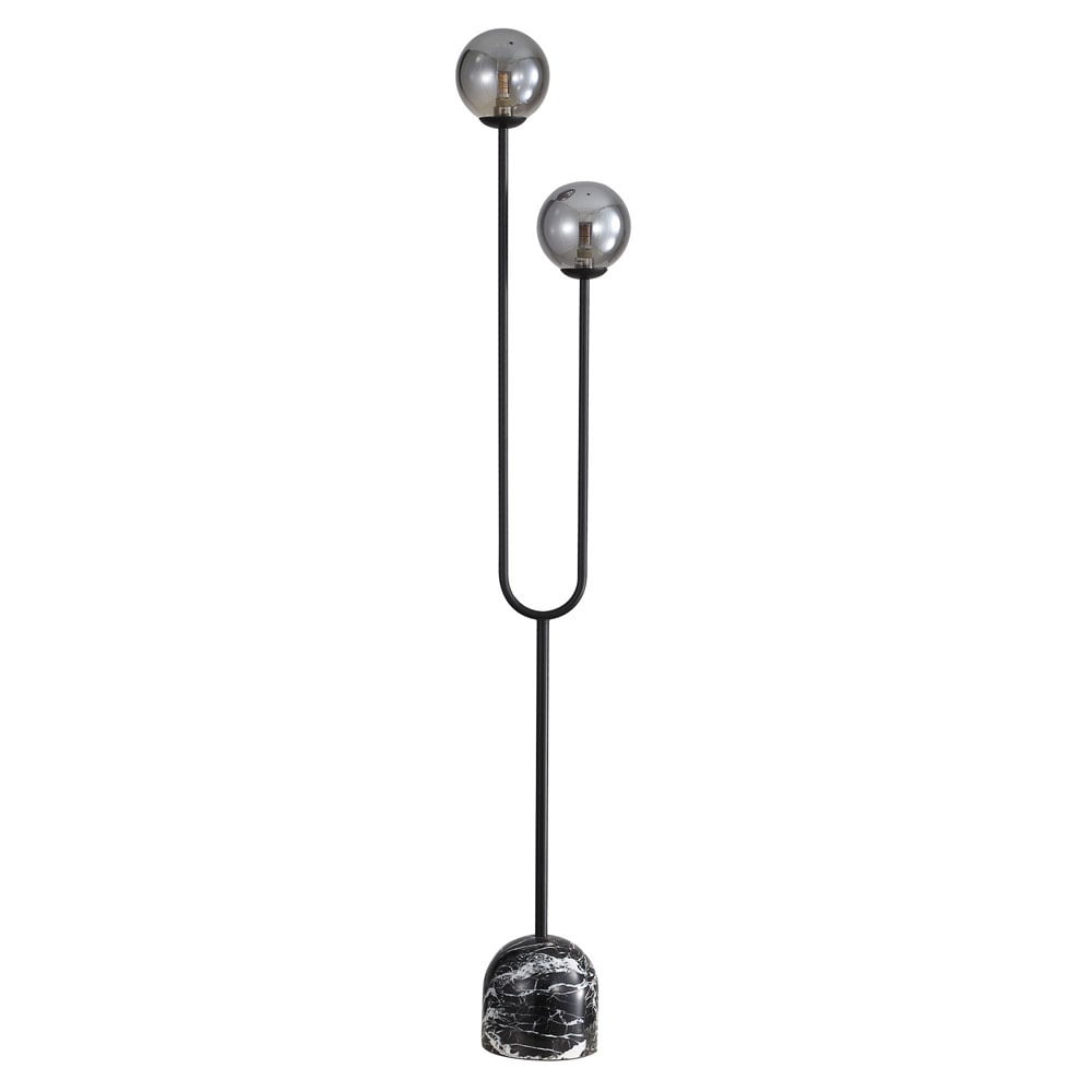 Hayward Smoke Glass 2-Light Floor Lamp