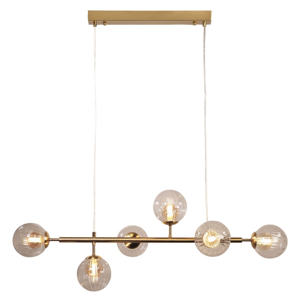 Astoria Amber Glass 6-Light Pendant