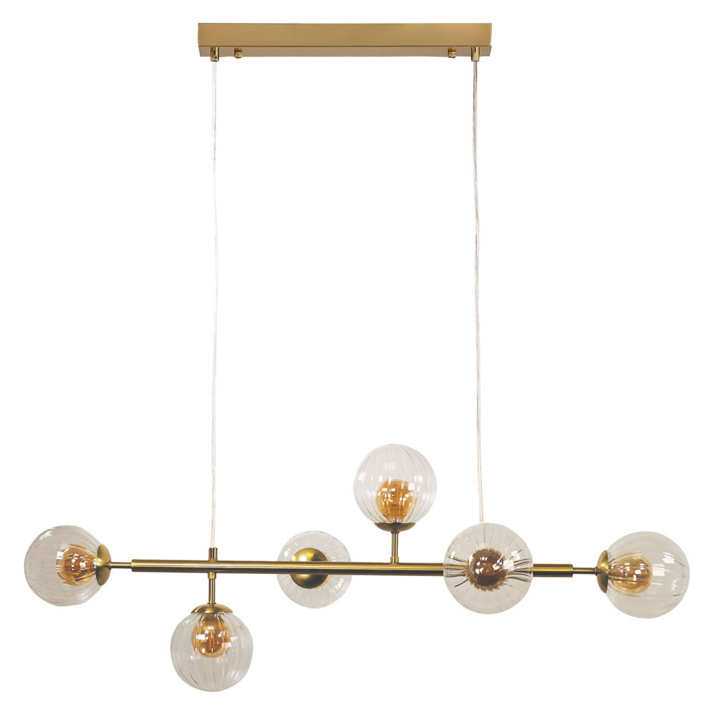 Astoria Amber Glass 6-Light Pendant