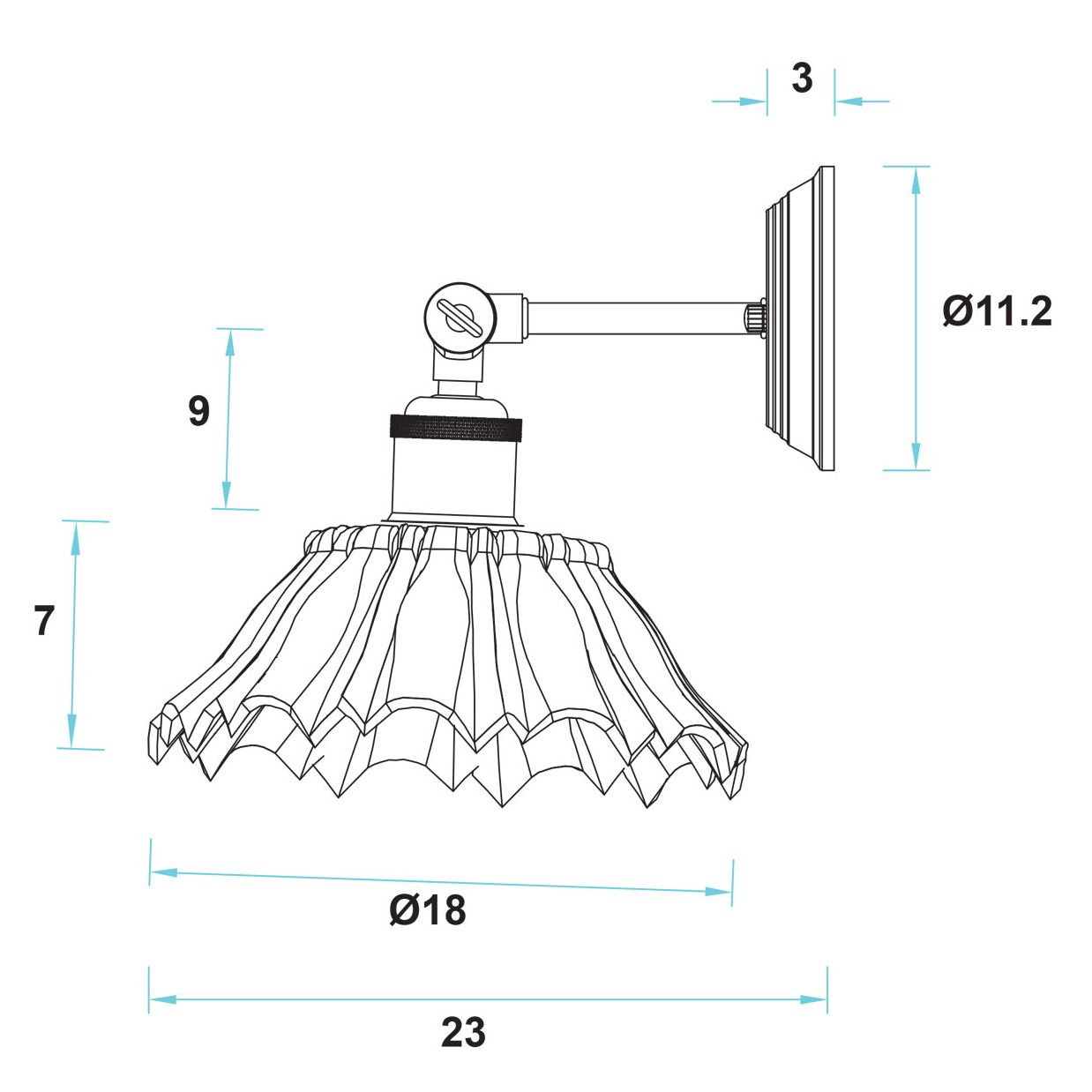 Cheston-Glass-Adjustable-Armed-Wall-Light