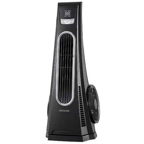 Black Heller Turbo Tower Fan with Remote Control