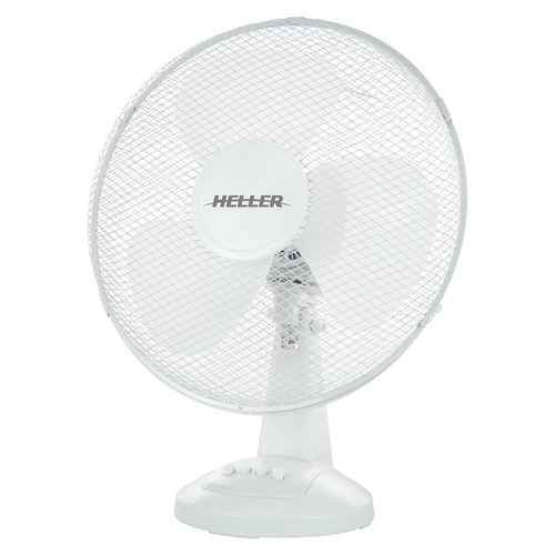 Heller 40W White Oscillating Desk Fan