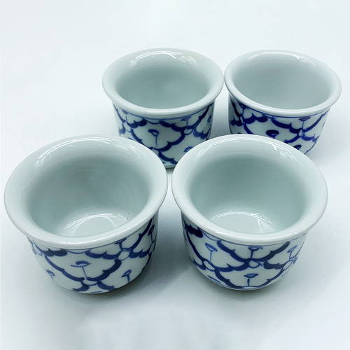 Blue & White 80ml Ceramic Teacups