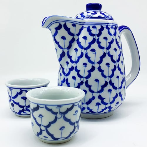 3 Piece Tall 800ml Tea Pot & 80ml Teacup Set
