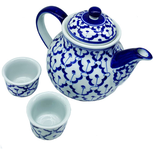 3 Piece Jumbo 1.2L Tea Pot & 80 Teacup Set