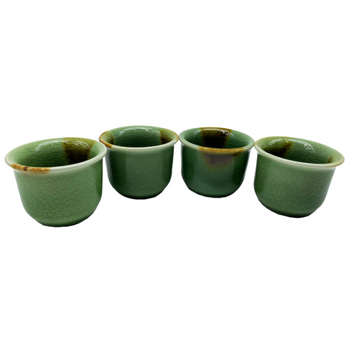Green & Brown 80ml Ceramic Teacups