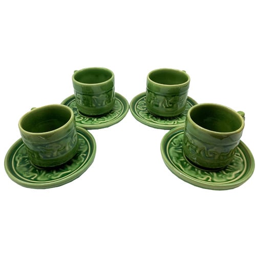 Green 200ml Coffee Cups & Saucers