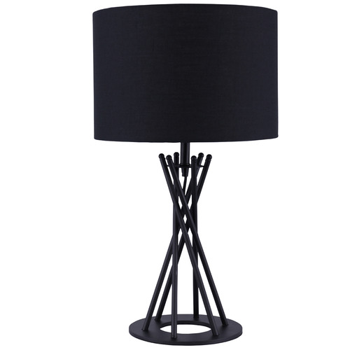 Bellezza Lighting Bobia Table Lamp, Black Floor Lamp And Matching Table