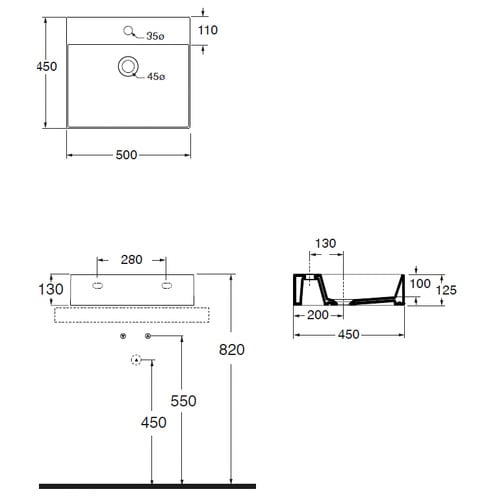 Elegance Counter Top Wall Hung Basin