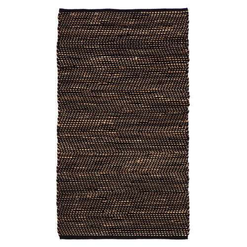 Ibis Black Cotton And Jute Rug