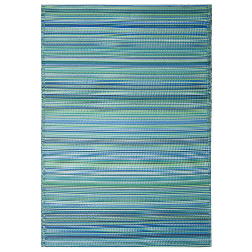 FH Home Outdoor Rug - Waterproof, Fade Resistant, Crease-Free - Premium  Recycled Plastic - Striped - Patio, Deck, Porch, Balcony - Havana -  Turquoise