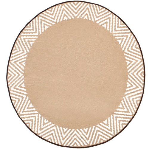 Beige Olympia Indoor Outdoor Round Rug