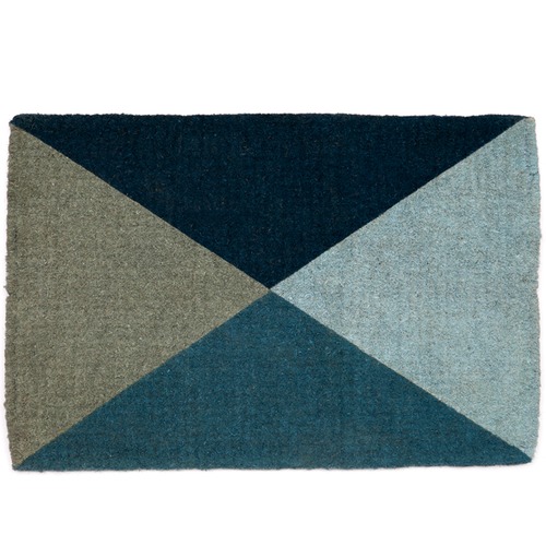 Blue Geometric Flag Doormat