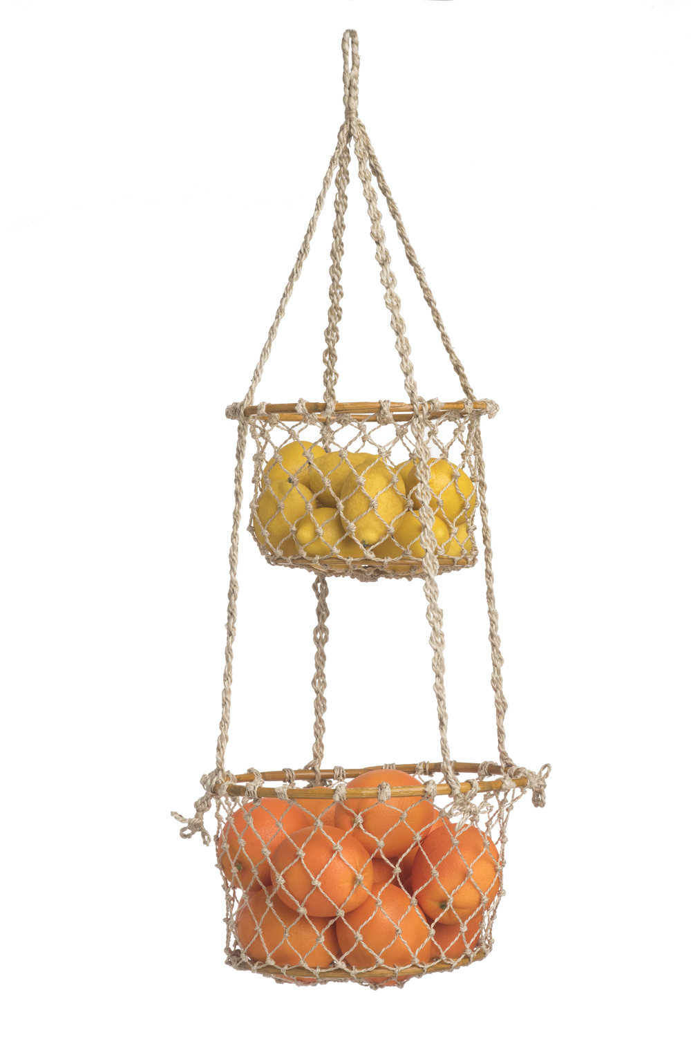 Prairie 2 Tier Jute & Rattan Basket