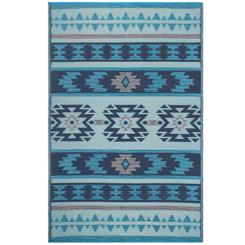 Home & Lifestyle Blue Cusco Outdoor Floor Mat | Temple & Webster