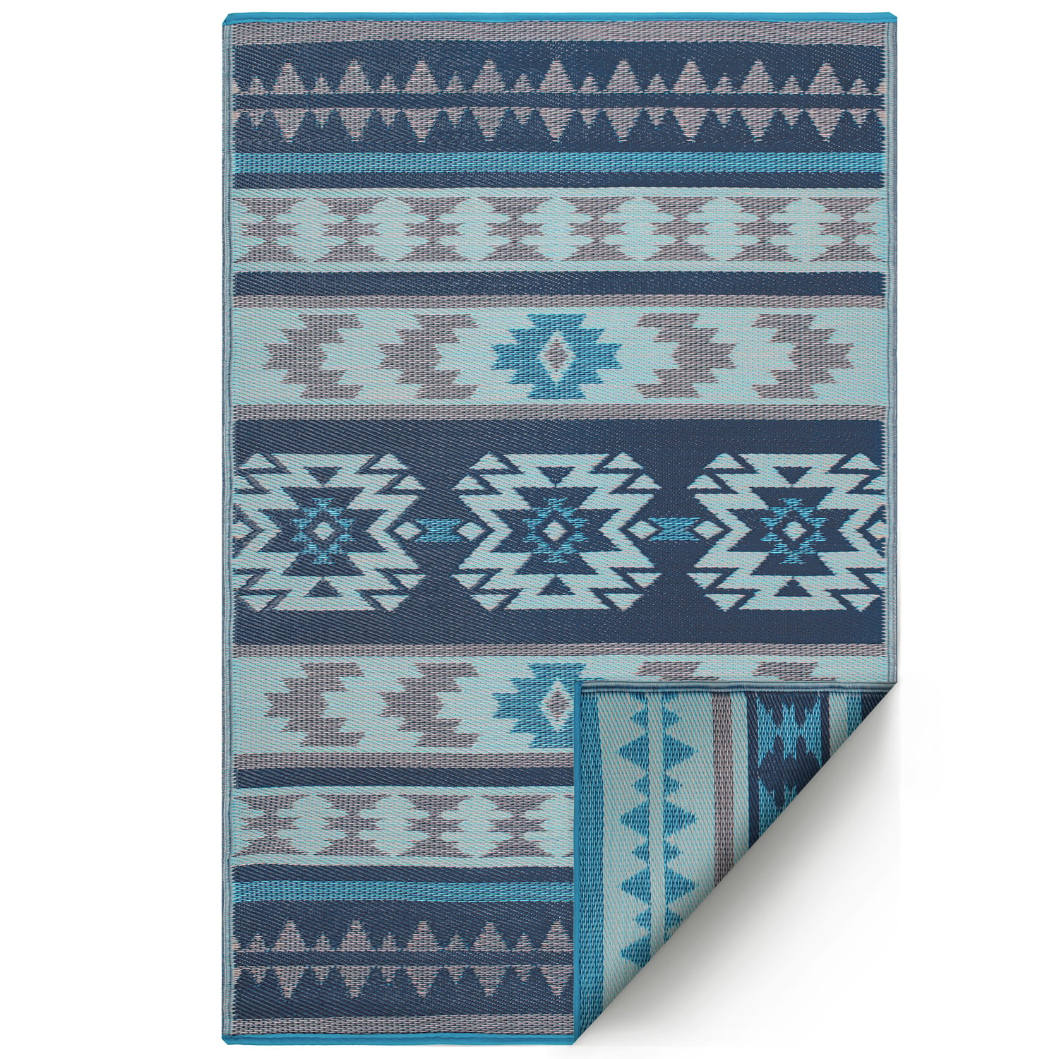 Blue Cusco Outdoor Floor Mat