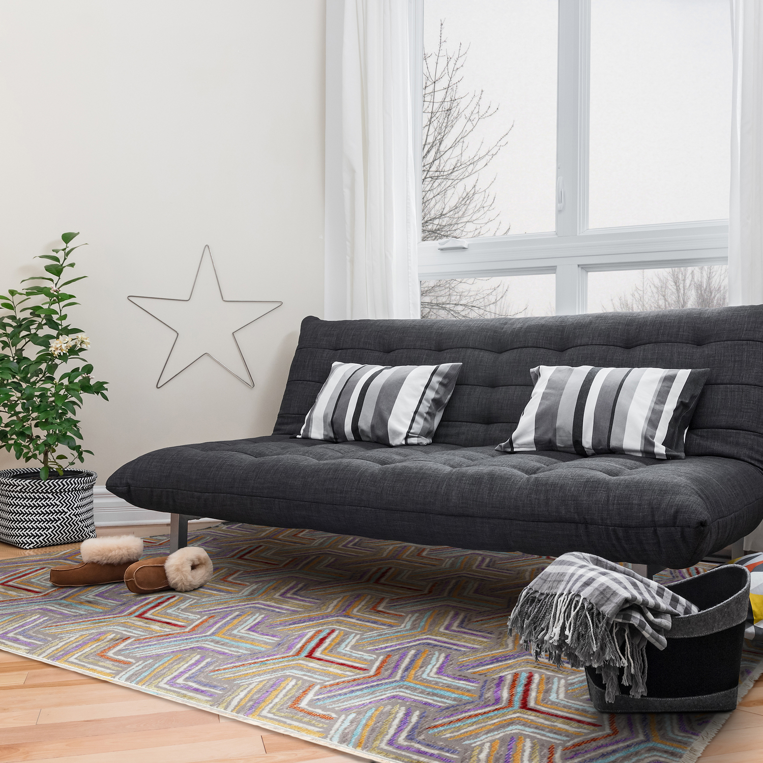 Multi-Coloured Elaye Distressed Rug