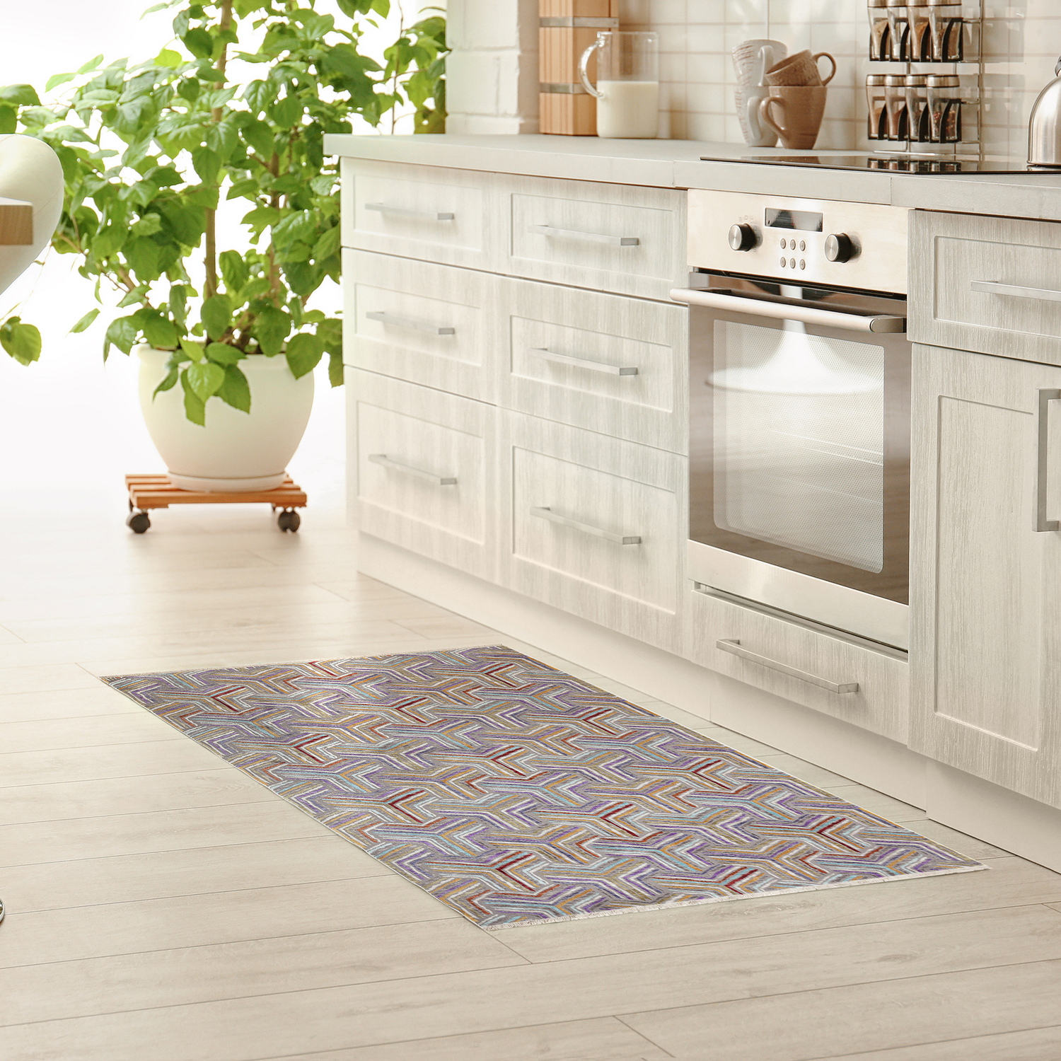 Multi-Coloured Elaye Distressed Rug