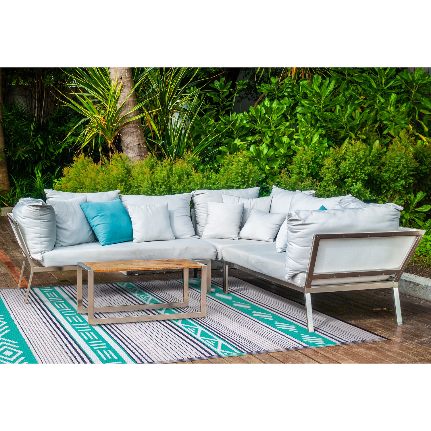 Blue Ibiza Reversible Outdoor Floormat