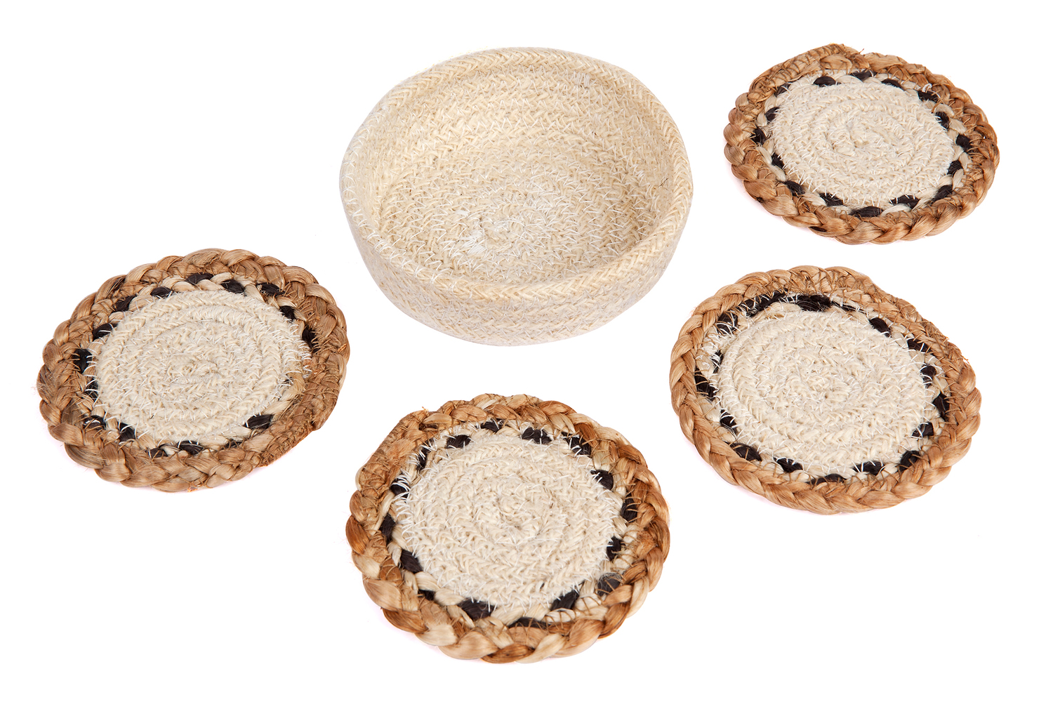 Cream Linnet Jute Coaster