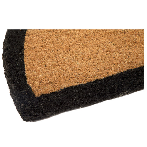 Black Border Coir Curved Doormat
