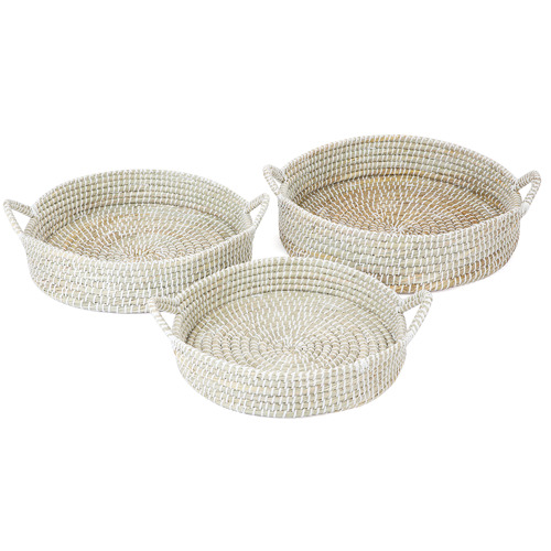3 Piece Mowdok Handmade Decorative Trays
