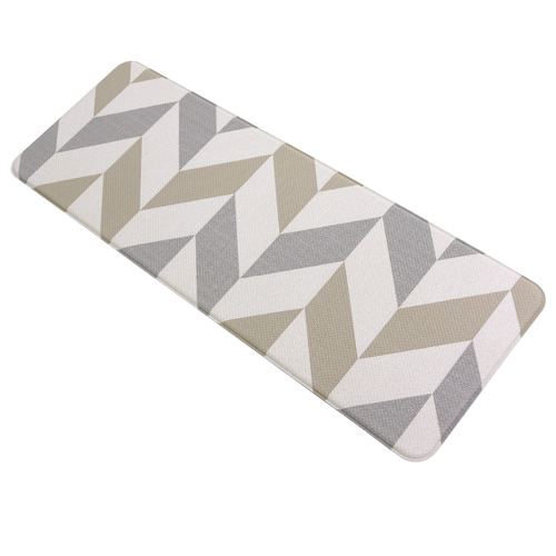 Beige Herringbone Laundry & Kitchen Mat