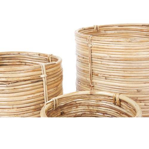 3 Piece Ubud Handmade Cane Planters
