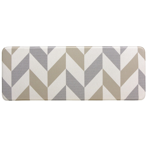 Beige Herringbone Laundry & Kitchen Mat