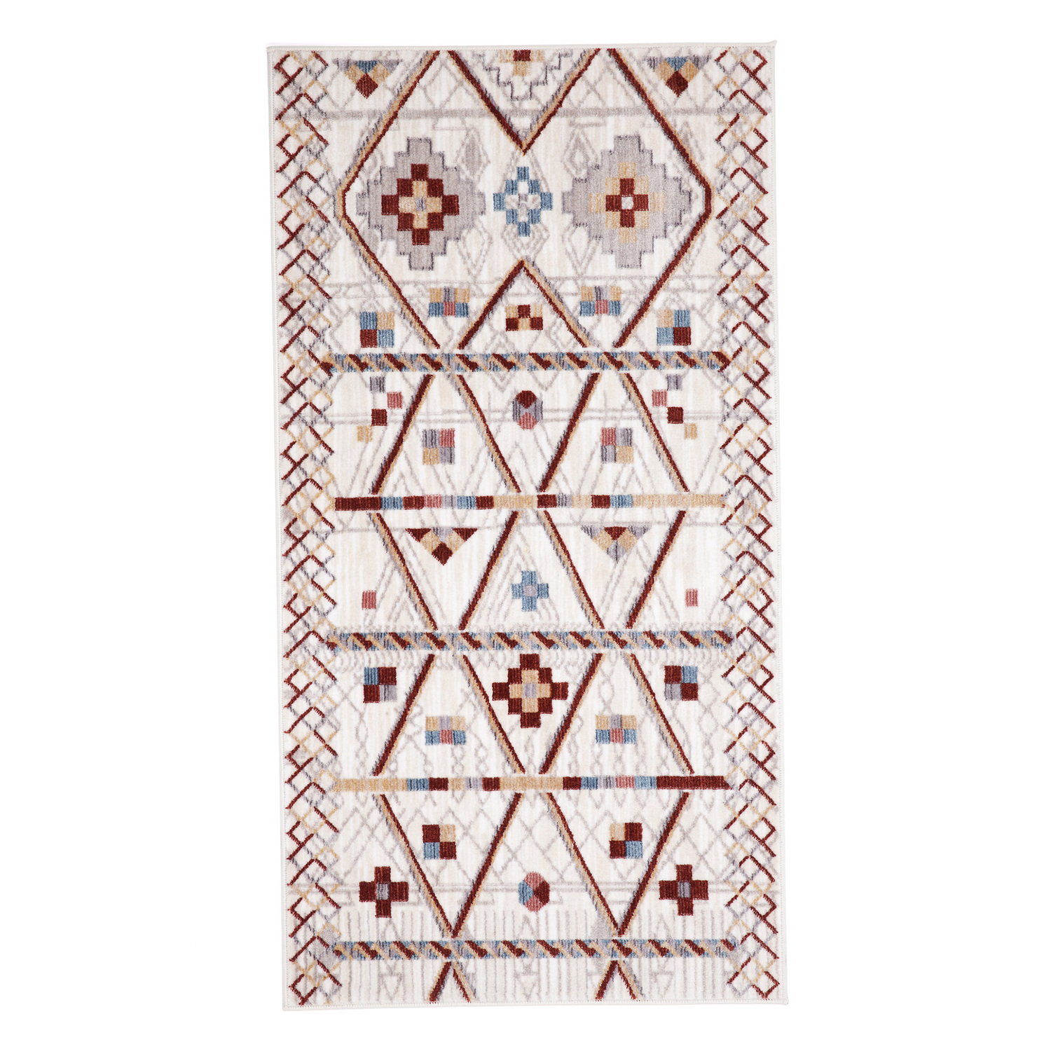 White & Red Nirvana Nishaar Rug