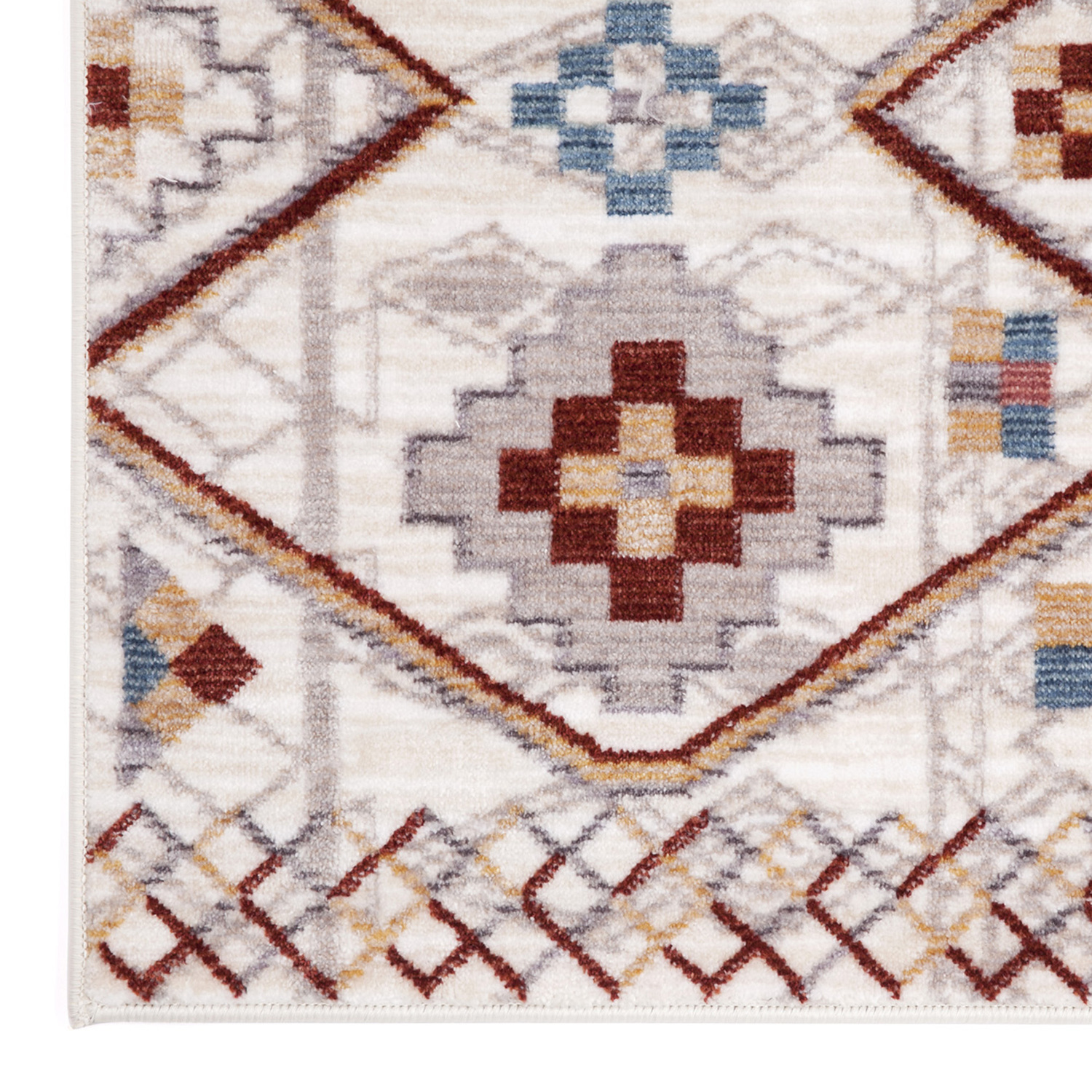 White & Red Nirvana Nishaar Rug