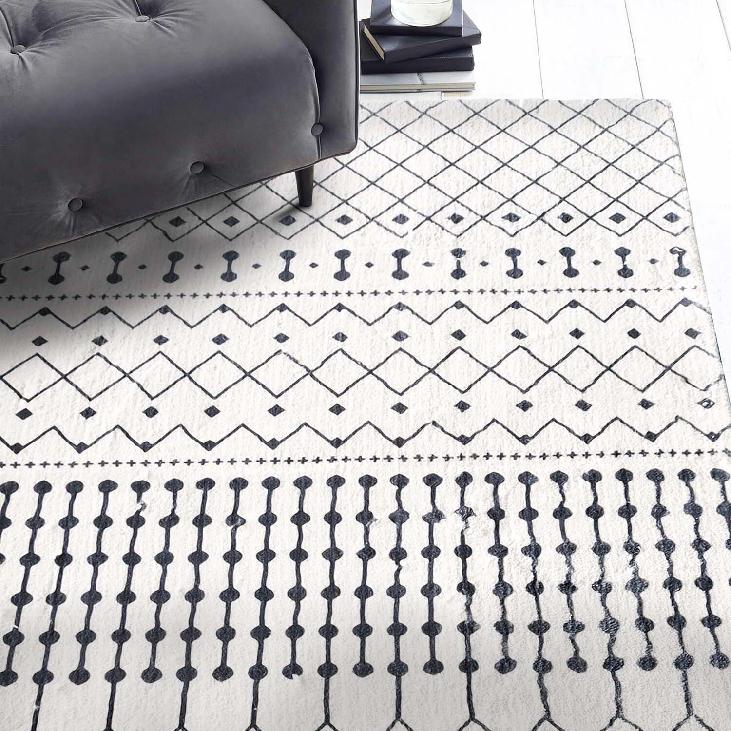 Plush Ivory Sunrise Ampelios Rug
