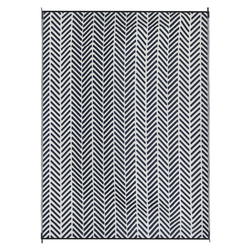 Home & Lifestyle Navy & White Fresno Chevron Power-Loomed Indoor ...