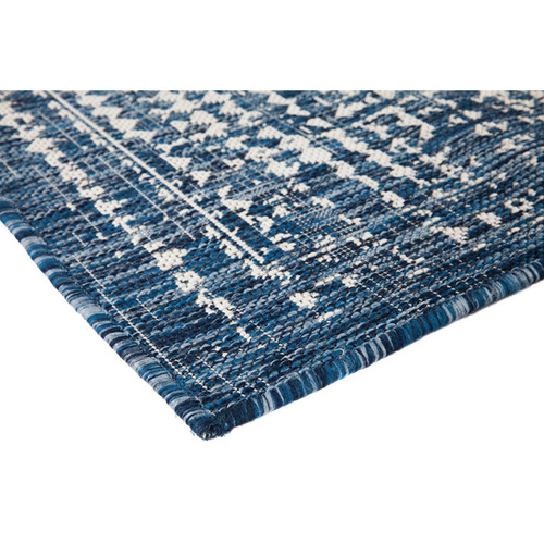 Home & Lifestyle Pearl Blue Floral PowerLoomed Indoor/Outdoor Rug