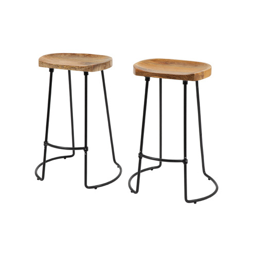 Home & Lifestyle 67cm Alpha Mango Wood Bar Stools | Temple & Webster