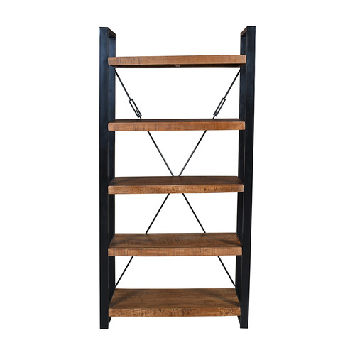 Home & Lifestyle Nova 5 Tier Mango Wood Bookcase | Temple & Webster