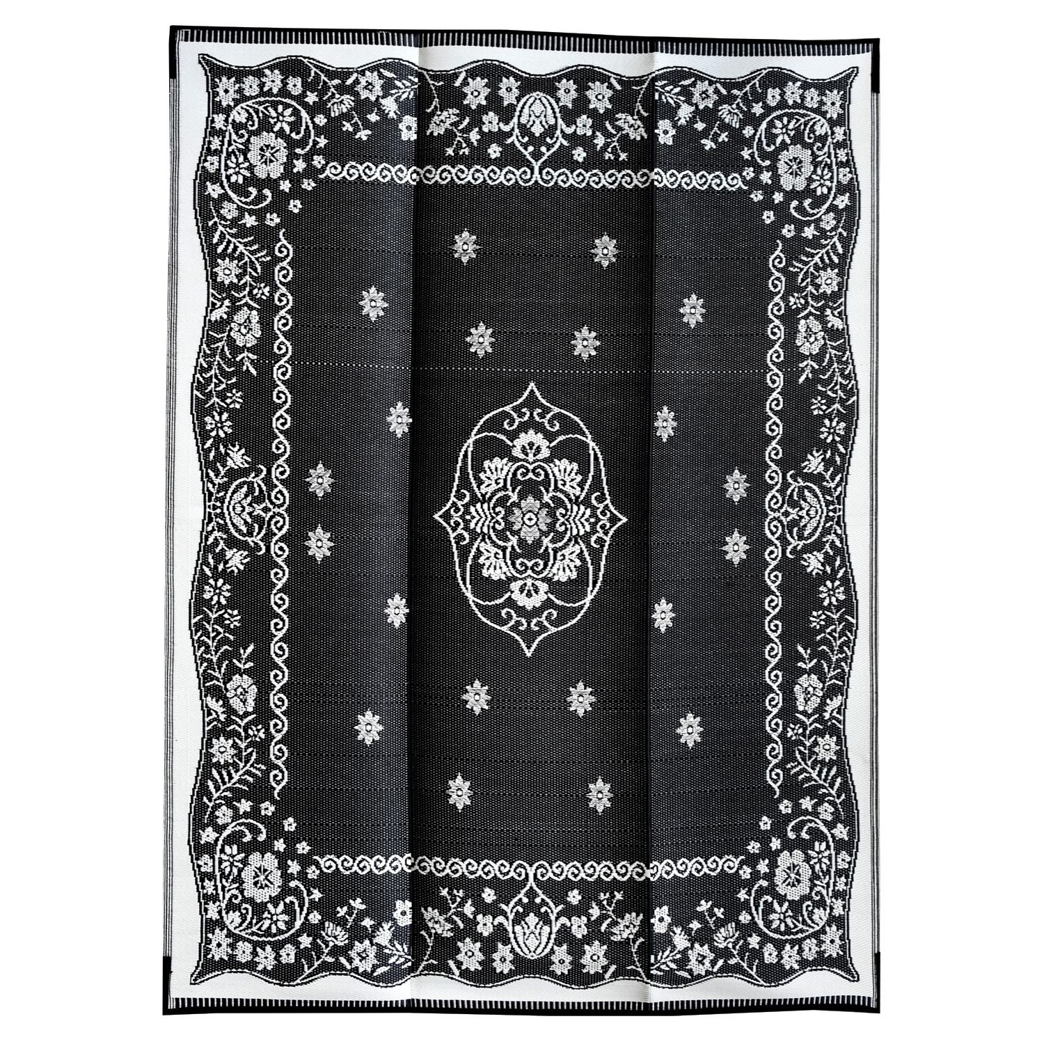 Black Oriental Indoor/Outdoor Rug
