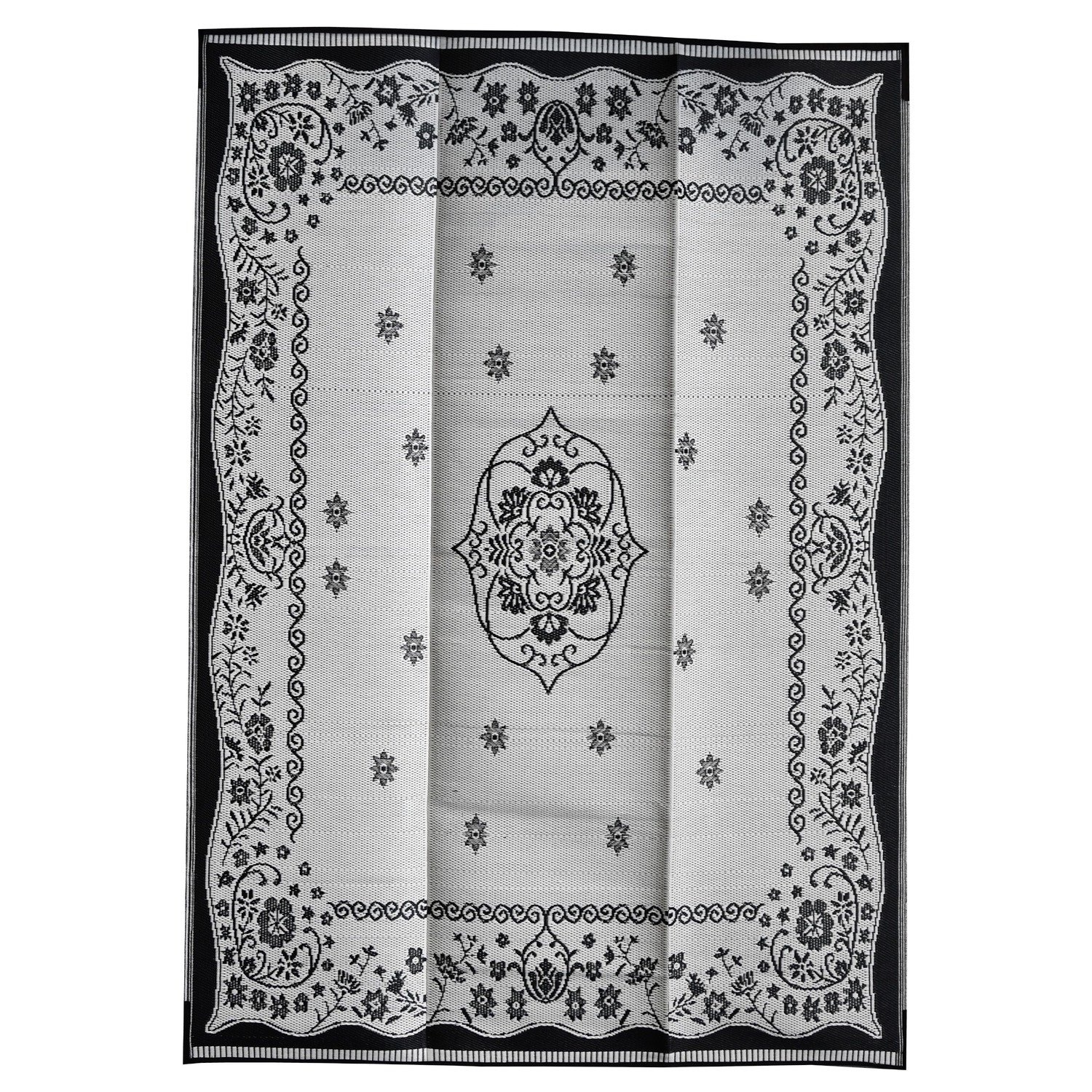 Black Oriental Indoor/Outdoor Rug