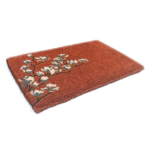 Coral Magnolia Chrono Coir Doormat