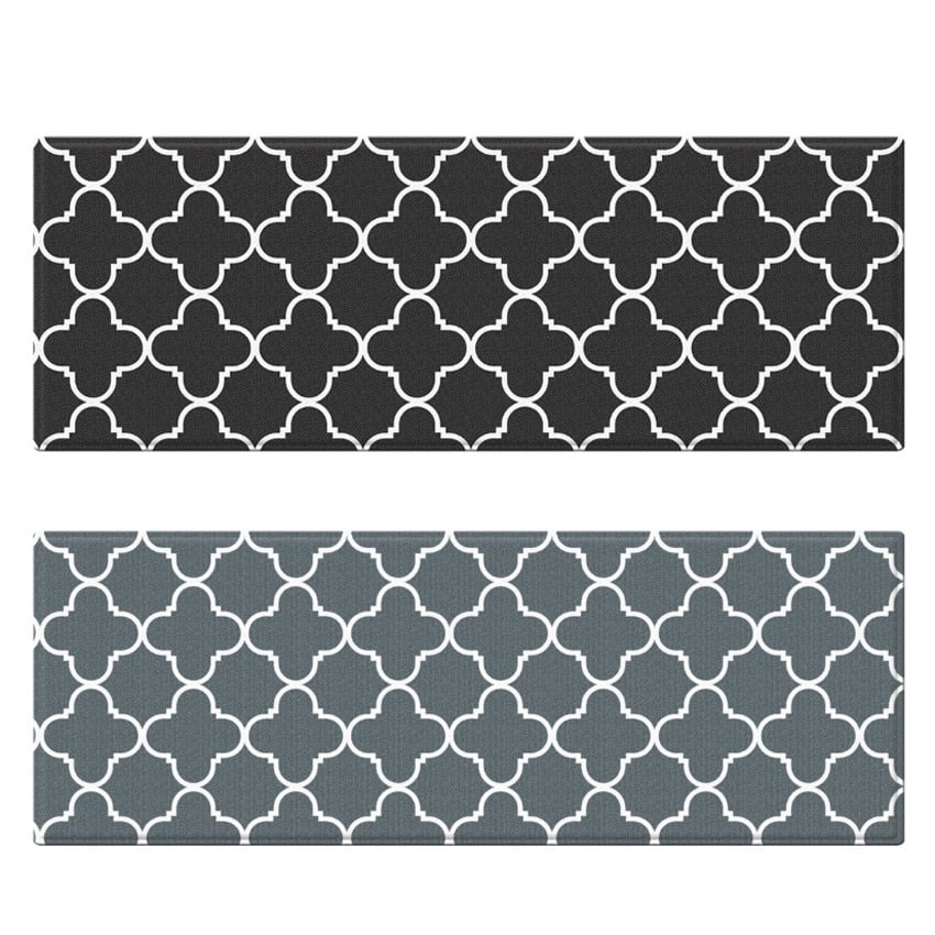 Black Espana Reversible Kitchen Mat