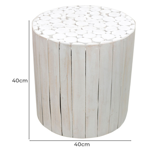 Reginald Eucalyptus Wood Side Table