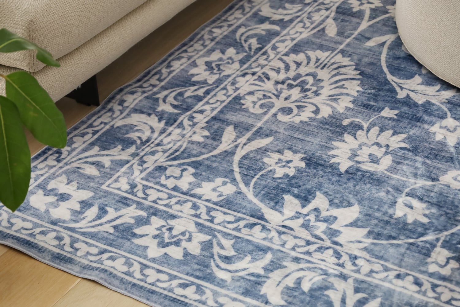 Blue-Megan-Machine-Washable-Rug