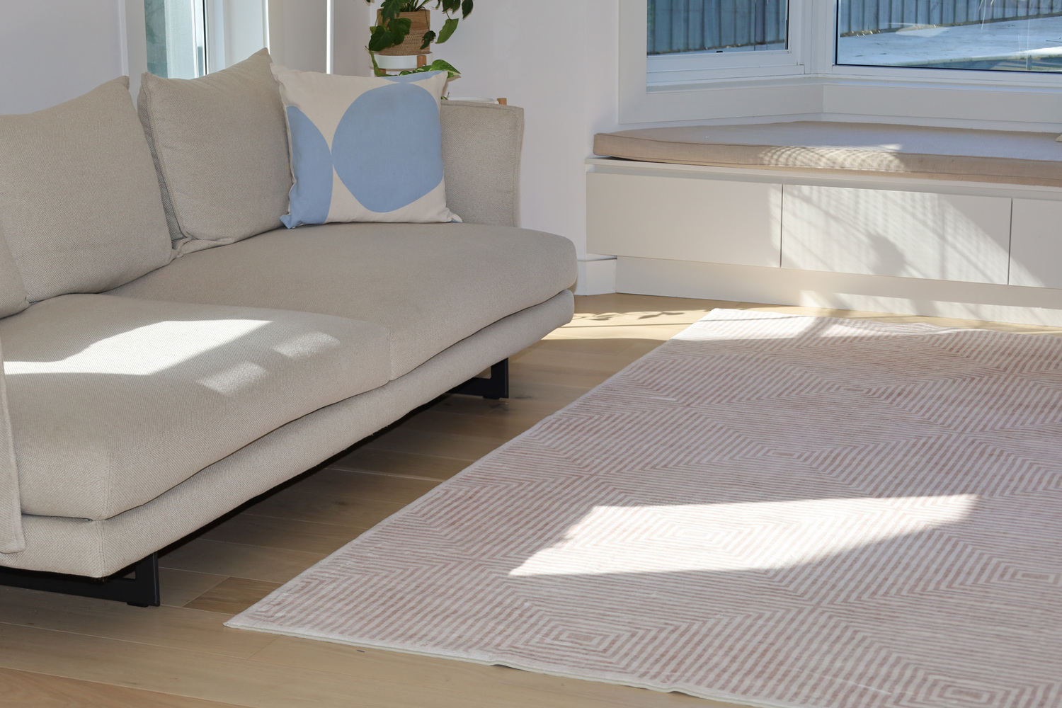 Beige-Amihan-Power-Loomed-Machine-Washable-Rug