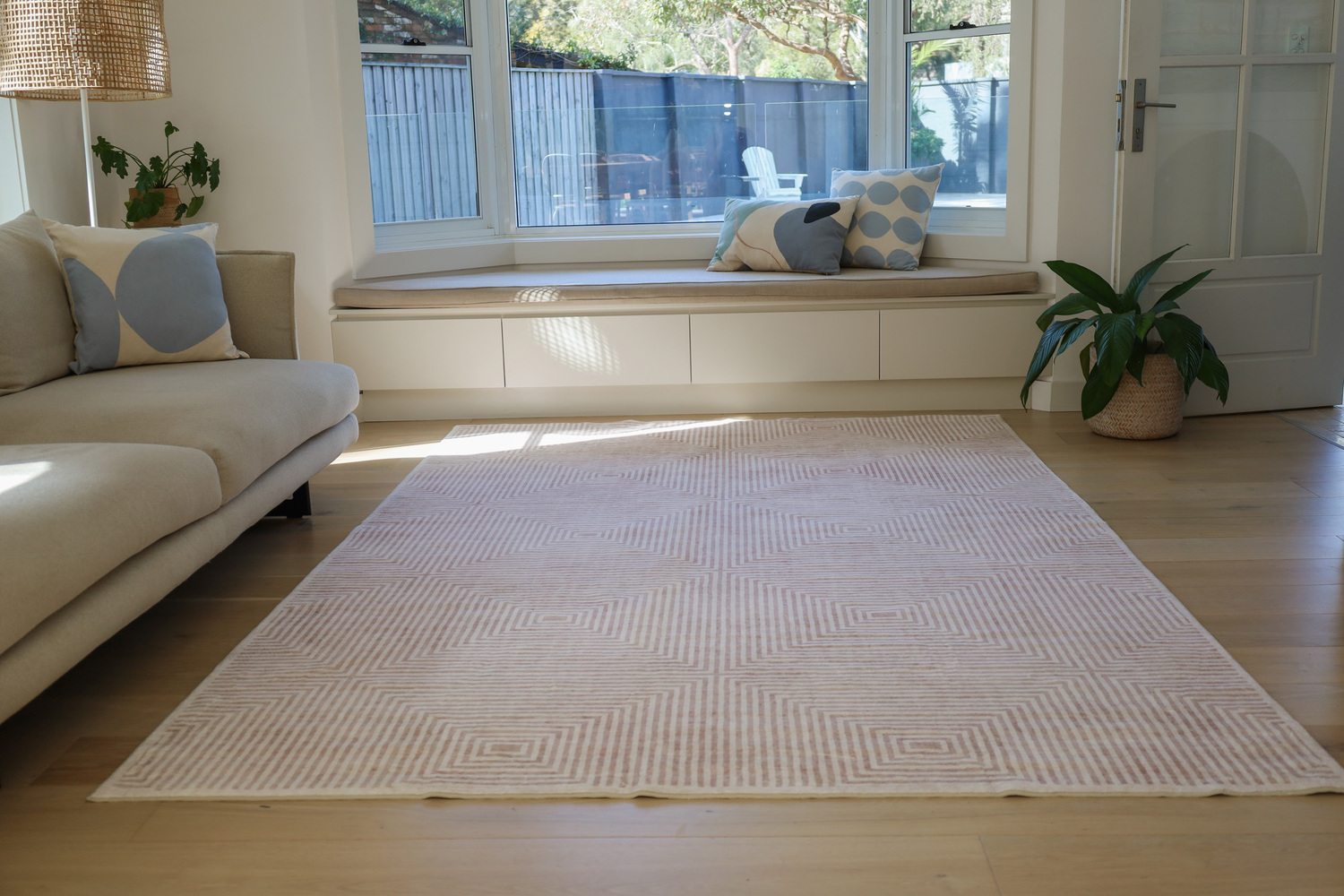 Beige-Amihan-Power-Loomed-Machine-Washable-Rug