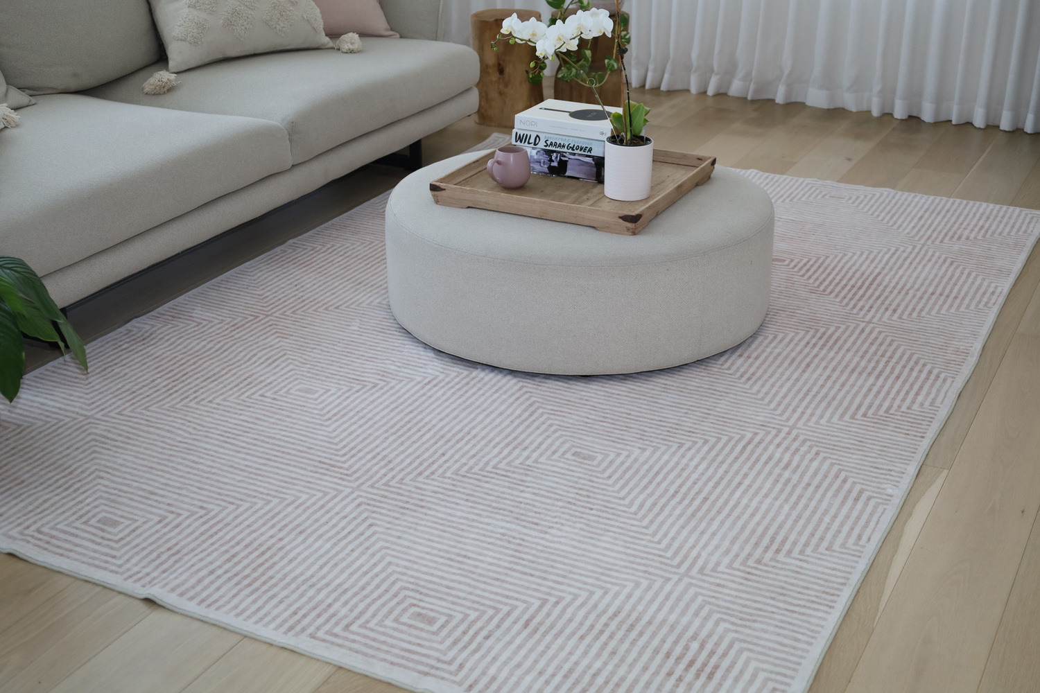 Beige-Amihan-Power-Loomed-Machine-Washable-Rug