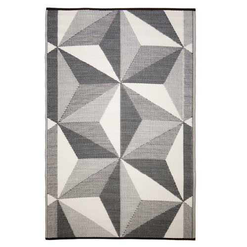 Grey Geo Star Glacier Outdoor Rug