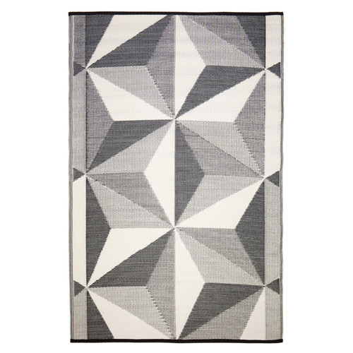 Grey Geo Star Glacier Outdoor Rug