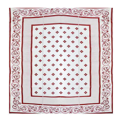 Red & White Orissa Waterproof Rug