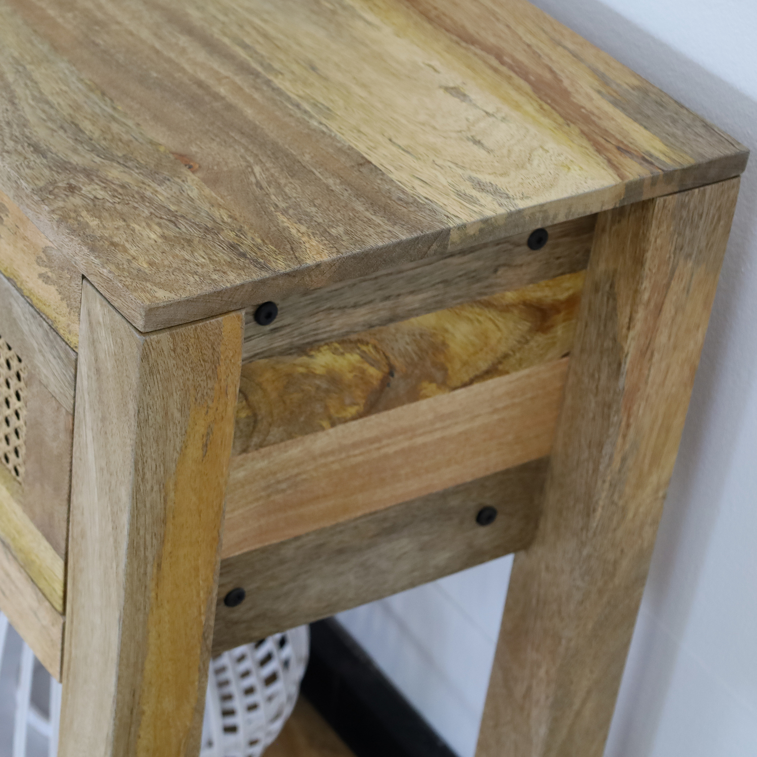 Lucida Mango Wood & Rattan Console Table