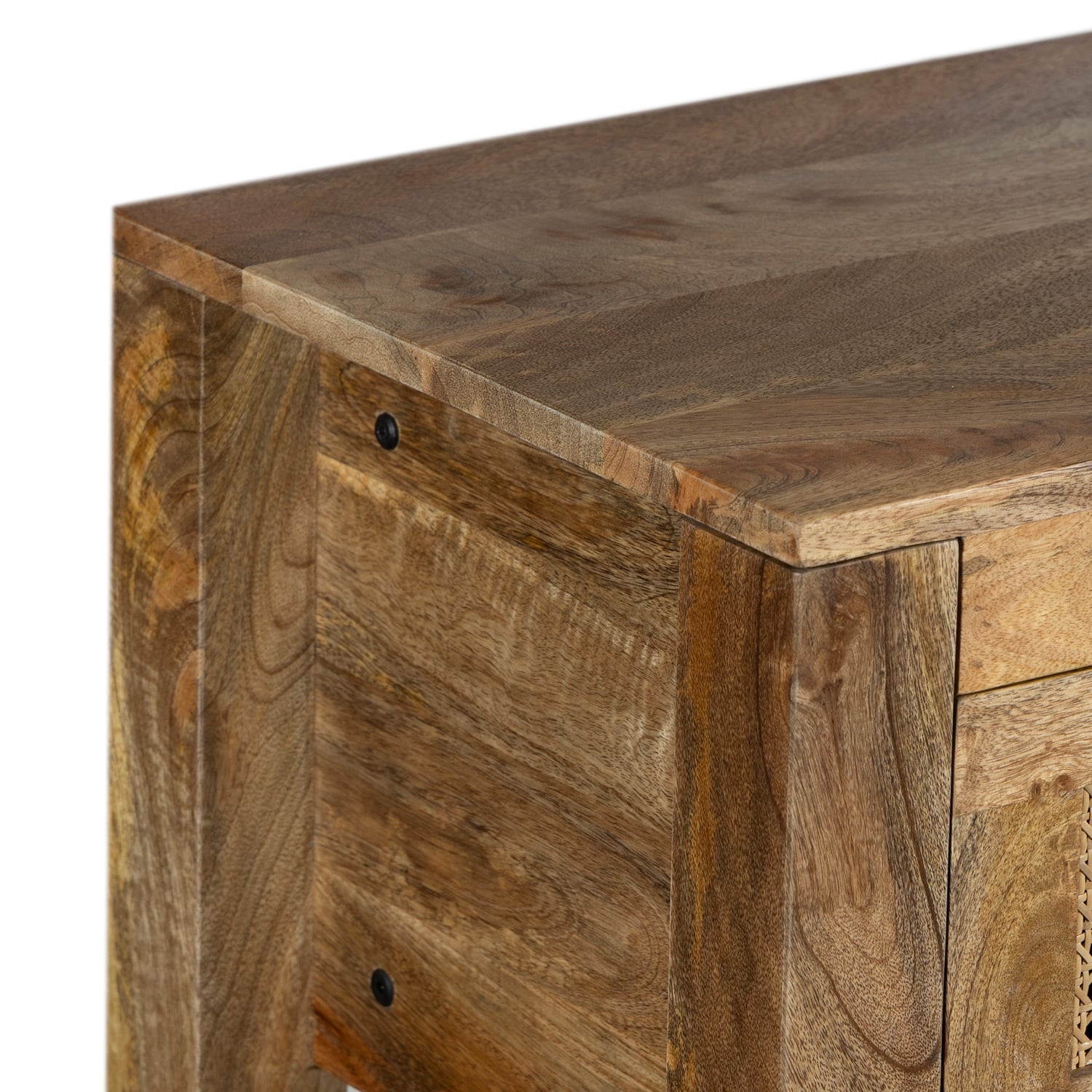Lucida Mango Wood & Rattan Console Table